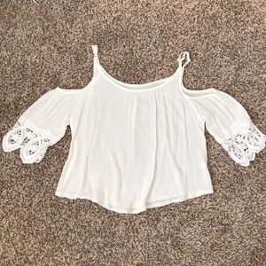 white open shoulder top